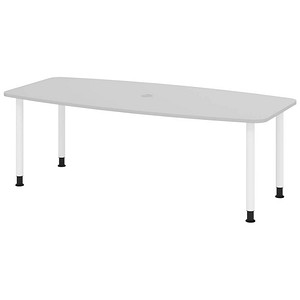 4032062316481 - HAMMERBACHER Konferenztisch KT22C lichtgrau Tonnenform Rundrohr grau 2200 x 830 1030 x 720 - 740 cm 4032062316481 - HAMMERBACHER Konferenztisch KT22C lichtgrau Tonnenform Rundrohr grau 2200 x 830 1030 x 720 - 740 cm