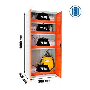 8425437143243 - Umweltschrank SIMONLOCKER 8425437143243 lichtgrau orange 800 x 400 x 1800 cm zerlegt 8425437143243 Simonrack