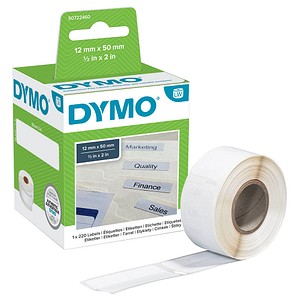 DYMO Etikettenrolle für Etikettendrucker S0722460 weiß, 12,0 x 50,0 mm, 1 x 220 Etiketten
