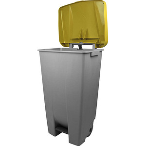8711112028067 - Abfalleimer Basic 120 l mit Fuß-Pedal & Rädern Klappdeckel gelb 8711112028067 - Abfalleimer Basic 120 l mit Fuß-Pedal & Rädern Klappdeckel gelb