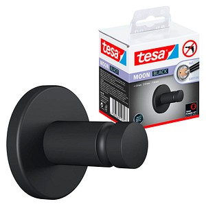 4063565127267 - Moon black Handtuchhaken matt schwarz für Bad & wc - für Bäder im Industrial Style und moderne Badezimmer - bohrfrei inkl Klebelösung - 37 mm x