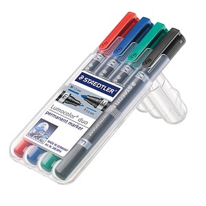 4007817348079 - Permanentmarker-Set Lumocolor duo 348 WP4 Pack 4-farbig sortiert 06mm+15mm Rundspitze 4007817348079 Staedtler (Lumocolor) 4 4007817348079 - Permanentmarker-Set Lumocolor duo 348 WP4 Pack 4-farbig sortiert 06mm+15mm Rundspitze 4007817348079 Staedtler (Lumocolor) 4