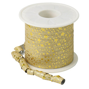 4009236155375 -  Geschenkband Glitter Star mattglänzend gold 100 mm x 1000 m 4009236155375 PRÄSENT