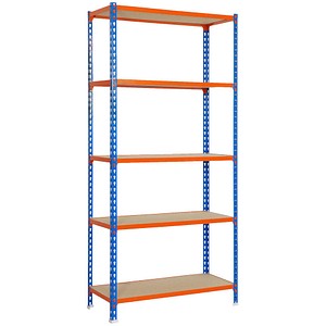 Simonrack Schwerlastregal MADERCLICK MEGA PLUS 5/600 8425437154393 blau, orange, holz 120,0 x 60,0 x 200,0 cm