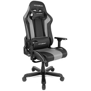 DXRacer Gaming Stuhl King Serie, Größe XL, OH-KA99-NG Kunstleder grau