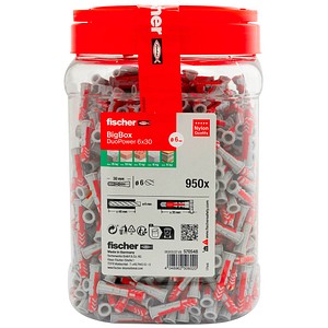 4048962506020 - fischer BigBox - DuoPower 6x30 570548 Universaldübel-Sortiment Ø 6 mm x 30 mm 950 Stück 4048962506020 - fischer BigBox - DuoPower 6x30 570548 Universaldübel-Sortiment Ø 6 mm x 30 mm 950 Stück
