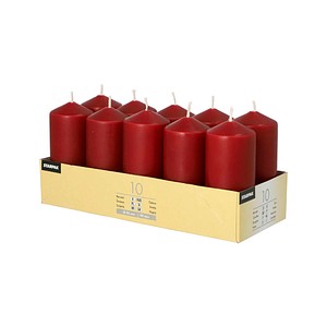 4002911179147 - Stumpenkerzen 17914 bordeaux 90x40mm (HxØ) ca 9 Stunden Brenndauer 4002911179147 10 Stück 4002911179147 - Stumpenkerzen 17914 bordeaux 90x40mm (HxØ) ca 9 Stunden Brenndauer 4002911179147 10 Stück