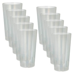 4002911930229 - Trinkbecher Papstar Mehrweg 04 l Ø 75 mm mit Füllstrich & Stapelkante unzerbrechlich spülmaschinengeeignet r PP transluzent 10 Stück