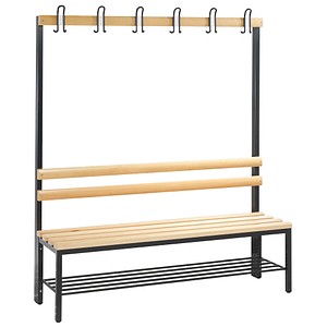 4025314598490 - Garderobenbank Basic 8051-110 Holz 150cm freistehend mit Hakenleiste mit Schuhregal buche anthrazit 4025314598490 C+P-Möbe 4025314598490 - Garderobenbank Basic 8051-110 Holz 150cm freistehend mit Hakenleiste mit Schuhregal buche anthrazit 4025314598490 C+P-Möbe