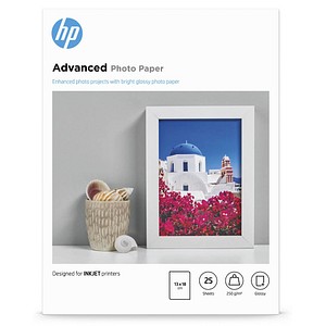 HP Fotopapier Q8696A 13,0 x 18,0 cm glänzend 250 g/qm 25 Blatt