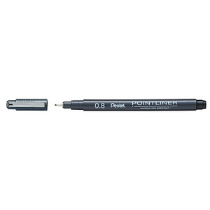 Pentel Pointliner Fineliner schwarz 0,8 mm, 1 St.