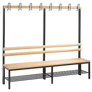 4025314601879 - Garderobenbank Basic 8052-110 Holz 196cm freistehend mit Hakenleiste mit Schuhregal buche anthrazit 4025314601879 C+P-Möb 4025314601879 - Garderobenbank Basic 8052-110 Holz 196cm freistehend mit Hakenleiste mit Schuhregal buche anthrazit 4025314601879 C+P-Möb