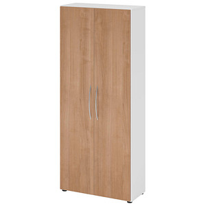 4032062305256 - HAMMERBACHER Aktenschrank 4100 V4100 W N BM weiß nussbaum 4 Fachböden 800 x 346 x 1880 cm