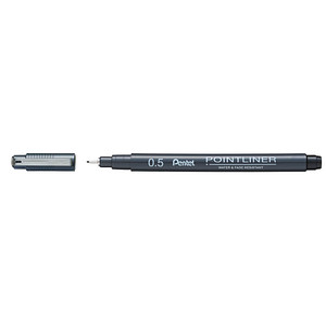 Pentel Pointliner Fineliner schwarz 0,5 mm, 1 St.