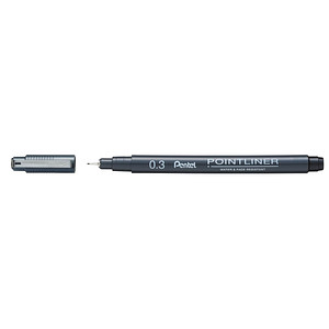 Pentel Pointliner Fineliner schwarz 0,3 mm, 1 St.