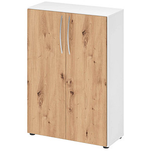 4032062305157 - HAMMERBACHER Aktenschrank 4550 V4550 W R BM weiß asteiche 2 Fachböden 800 x 346 x 1144 cm