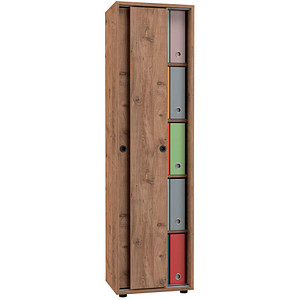 4051814434822 - Büroschrank mit 5 Fächern moderner Aktenschrank mit Schiebetüren Maße ca H 168 x B 49 x T 38 cm – Ulas 5-Fach