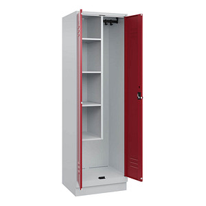 4066681660540 - Putzmittelschrank Classic PLUS 080120-00 S10001 lichtgrau rubinrot 600 x 500 x 1950 cm aufgebaut 4066681660540 C+P-Möbel 4066681660540 - Putzmittelschrank Classic PLUS 080120-00 S10001 lichtgrau rubinrot 600 x 500 x 1950 cm aufgebaut 4066681660540 C+P-Möbel