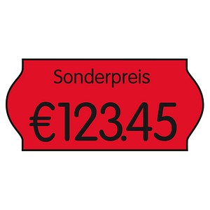 5706230122950 - Preisetiketten 70-03M-S-035 26x12mm leuchtrot permanent 18000 Etiketten 12 Rolle