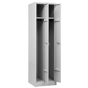 4260090176030 - Spind 104651 Metall 2 Abteile mit 2 Fächern abschließbar 50x180cm (BxH) lichtgrau 4260090176030 Gürkan