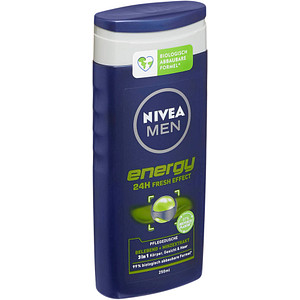 4005900952264 - NIVEA MEN Body Cleansing Pflegedusche Duschgel für Körper Gesicht und Haar 250 ml - Flasche Energy