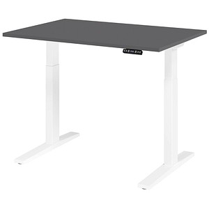 Hammerbacher Sitz-Steh-Schreibtisch VXMKA, elektrisch höhenverstellbar, 120cm (H), 120x80cm (BxT), Graphit / weiß 4032062324110 Hammerbacher