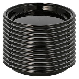 4031222145220 - Teller Circulware by Havel Mehrweg rund ungeteilt mikrowellen- & spülmaschinengeeignet recycelbar Ø 220 x H 26 mm PP schwarz 12 Stück