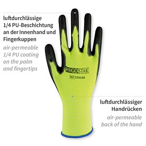 4015544710076 - unisex Arbeitshandschuhe Neon Ace schwarz Größe 8 12 Paar