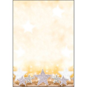 SIGEL Weihnachtsbriefpapier Glitter Star Motiv DIN A4 90 g/qm 100 Blatt