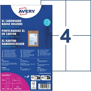 5014702150807 - AVZ 4839XL - Namensschild 105x148 mm Lanyard mit Einsteckschilder 50 Stüc 5014702150807 - AVZ 4839XL - Namensschild 105x148 mm Lanyard mit Einsteckschilder 50 Stüc
