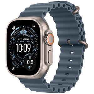 0195950608793 - Apple Watch Ultra 3 GPS + Cellular 49mm Natur Titanium Case mit Maritimblau Ocean Band