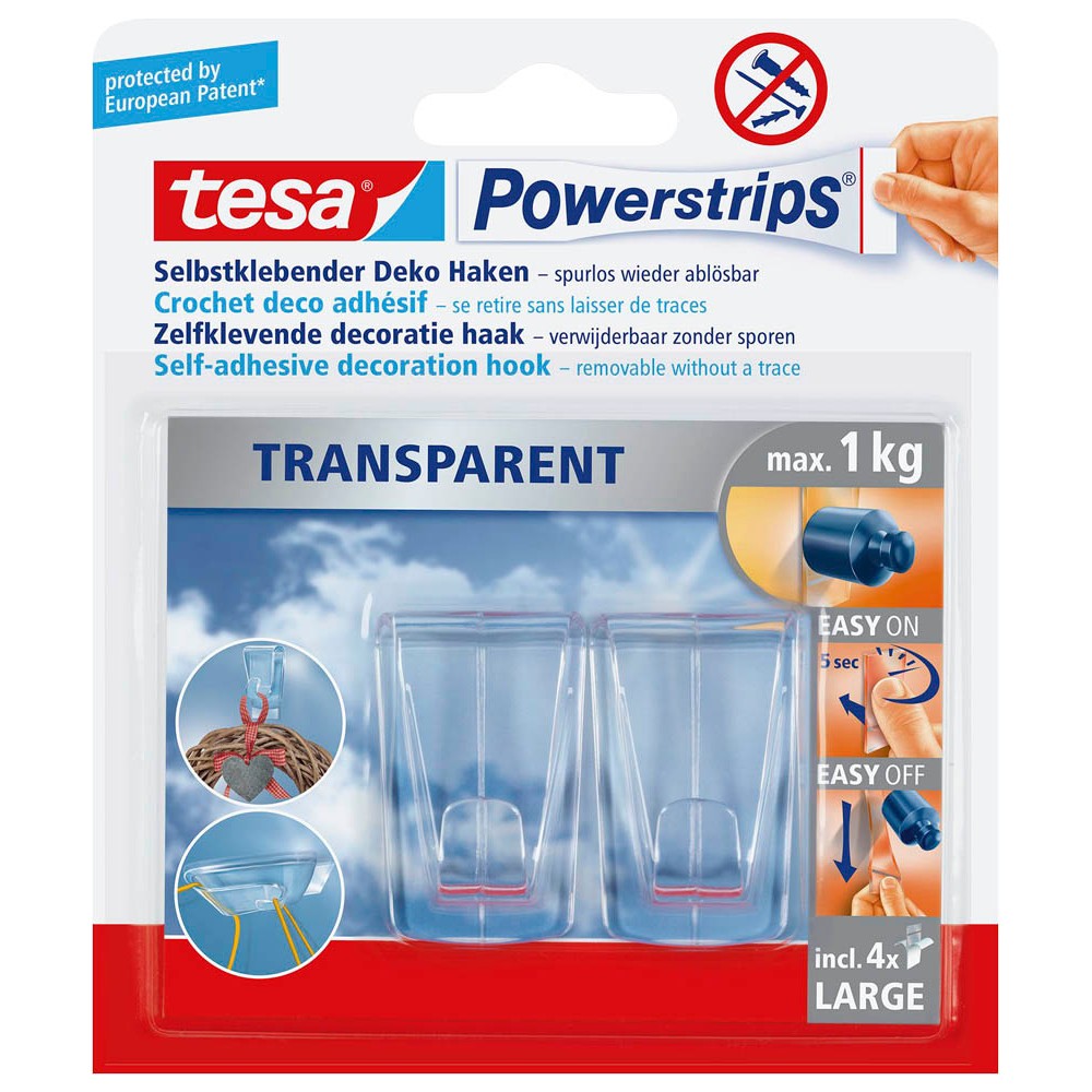 Tesa Powerstrips Small - 14 Pièces - Max 1 Kg - Adhésifs Sans Clou - Neufs