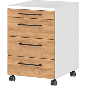 4005949425156 - Profi 30 Profi 30 Rollcontainer weiß grandson-eiche 4 Auszüge 420 x 490 x 610 cm 4005949425156 GERMANIA