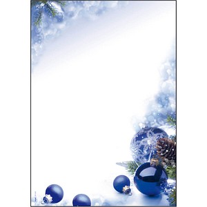 SIGEL Weihnachtsbriefpapier Blue Harmony Motiv DIN A4 90 g/qm 100 Blatt