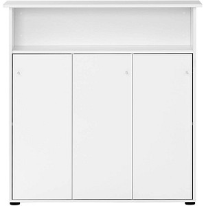 MÖBELPARTNER Empfangstheke 400 3 Türen und Fachböden, weiß 107,0 x 44,0 x 110,5 cm