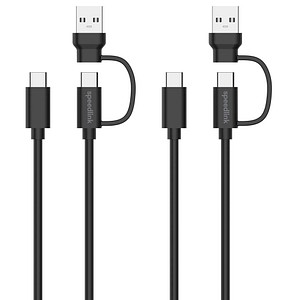 4027301690996 - STREAM Play + Charge USB-C A to USB-C Cable Set - Black - Wired Charging cable for wireless game controller - Sony PlayStation 4 4027301690996 - STREAM Play + Charge USB-C A to USB-C Cable Set - Black - Wired Charging cable for wireless game controller - Sony PlayStation 4