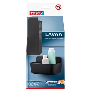 4063565154164 - Lavaa Duschkorb s schwarz matt - Duschablage zur Wandmontage ohne Bohren inkl ® Powerstrips Waterproof Strips xl - 200 mm x 130 mm x 110 mm - Tesa 4063565154164 - Lavaa Duschkorb s schwarz matt - Duschablage zur Wandmontage ohne Bohren inkl ® Powerstrips Waterproof Strips xl - 200 mm x 130 mm x 110 mm - Tesa