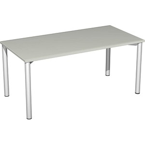 4038933417301 - Flex Schreibtisch weiß silber rechteckig 4-Fuß-Gestell silber 1600 x 800 cm