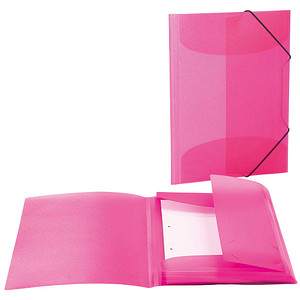 4008705907804 - Eckspannmappe 19505 A4 pink transparent PP mit 3 Einschlagklappen 4008705907804 3 Stück