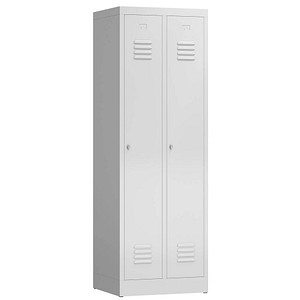 4061815542754 - - Spind Stahl Kleiderschrank Garderobenschrank 2 Abteile 1800 x 600 x 500 mm lichtgrau 510120X - grau 4061815542754 - - Spind Stahl Kleiderschrank Garderobenschrank 2 Abteile 1800 x 600 x 500 mm lichtgrau 510120X - grau