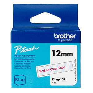 4977766835978 - Schriftband Btag Btag-132 BTAG132 12 mm rot auf transparent 4977766835978 Brother