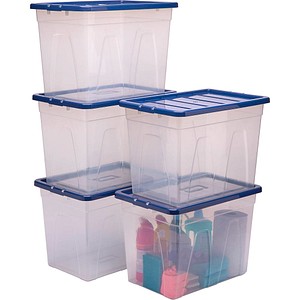 0043859804863 - 5 Aufbewahrungsboxen 640 l transparent blau 380 x 560 x 410 cm 0043859804863 5 Stück 0043859804863 - 5 Aufbewahrungsboxen 640 l transparent blau 380 x 560 x 410 cm 0043859804863 5 Stück
