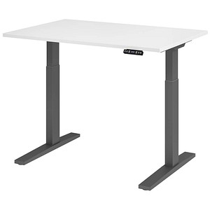 4032062185544 - Sitz-Steh-Schreibtisch VXMKA12 W G elektrisch höhenverstellbar 70-120cm (H) 120x80cm (BxT) rechteckig weiß   graphit 4032062