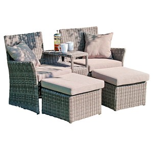 Garden Pleasure Loungegruppe Calgary, grau Kunststoff, Metall, 9-teilig