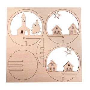 4006166360510 - Bastelholz natur Steckteile Winterdorf Ø 75 cm 4006166360510 - Bastelholz natur Steckteile Winterdorf Ø 75 cm