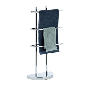 4052025246563 - Handtuchhalter Chrom dreiarmig halbrunder Fuß Handtuchständer freistehend Metall hbt 83x40x18 cm silber - Relaxdays 4052025246563 - Handtuchhalter Chrom dreiarmig halbrunder Fuß Handtuchständer freistehend Metall hbt 83x40x18 cm silber - Relaxdays