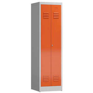 4061815571556 - - Spind Stahl-Kleiderspind für Schwarz-Weiß-Trennung für 1 Person Spindschrank 2 türig 180x50x50cm grau rot X-510404 4061815571556 - - Spind Stahl-Kleiderspind für Schwarz-Weiß-Trennung für 1 Person Spindschrank 2 türig 180x50x50cm grau rot X-510404