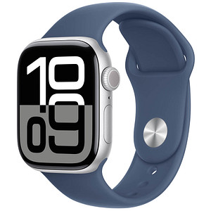 Apple Watch Series 10 42 mm Aluminium (GPS) Sportarmband M/L  denim, silber