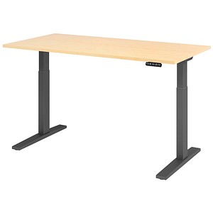 4032062185582 - Sitz-Steh-Schreibtisch VXMKA16 3 G elektrisch höhenverstellbar 70-120cm (H) 160x80cm (BxT) rechteckig ahorn   graphit 403206