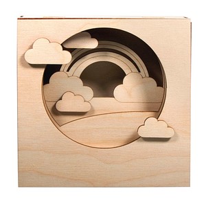 4006166497995 - Holzbausatz 3D-Motivrahmen Wolken natur